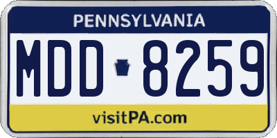 PA license plate MDD8259