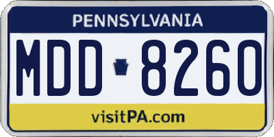 PA license plate MDD8260