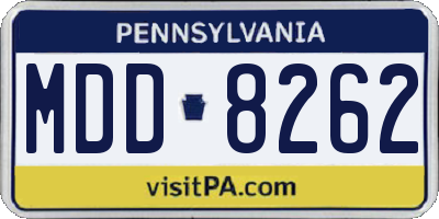 PA license plate MDD8262