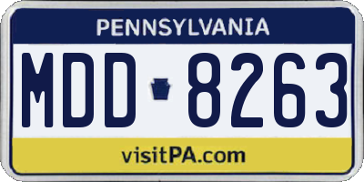 PA license plate MDD8263
