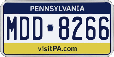 PA license plate MDD8266