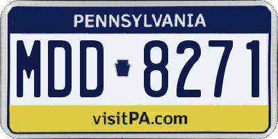 PA license plate MDD8271