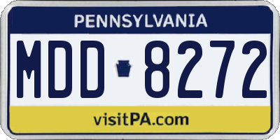 PA license plate MDD8272