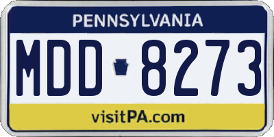 PA license plate MDD8273