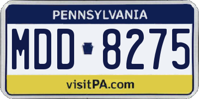 PA license plate MDD8275