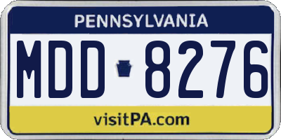PA license plate MDD8276