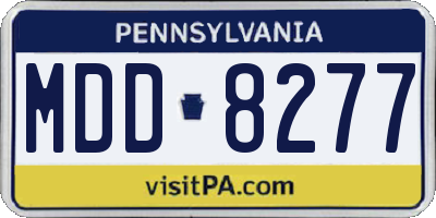 PA license plate MDD8277