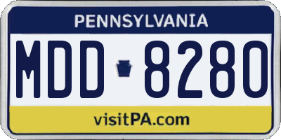 PA license plate MDD8280