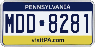 PA license plate MDD8281