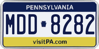 PA license plate MDD8282