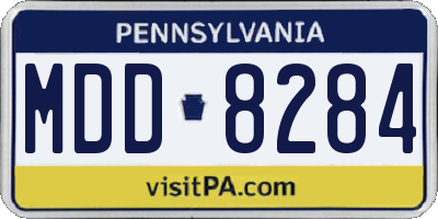 PA license plate MDD8284