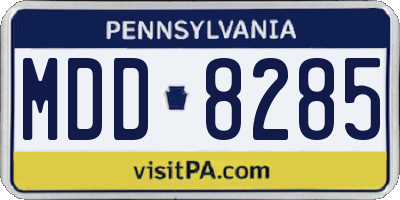 PA license plate MDD8285