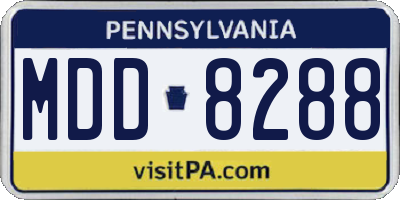 PA license plate MDD8288