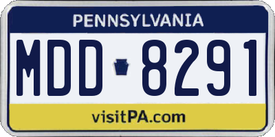 PA license plate MDD8291