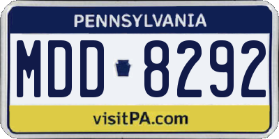PA license plate MDD8292