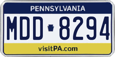 PA license plate MDD8294