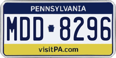 PA license plate MDD8296