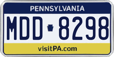 PA license plate MDD8298