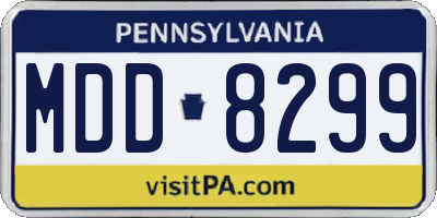 PA license plate MDD8299
