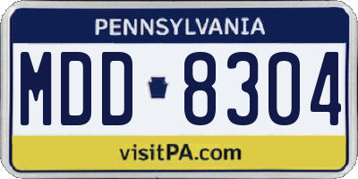 PA license plate MDD8304