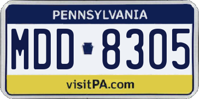 PA license plate MDD8305
