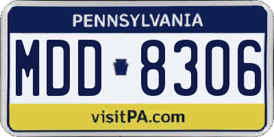 PA license plate MDD8306