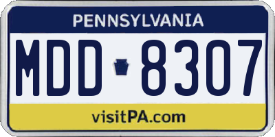 PA license plate MDD8307