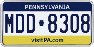 PA license plate MDD8308