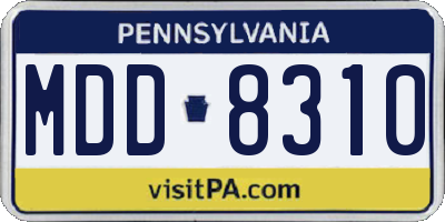 PA license plate MDD8310