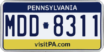 PA license plate MDD8311