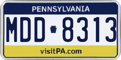 PA license plate MDD8313