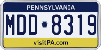 PA license plate MDD8319