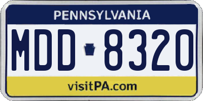 PA license plate MDD8320