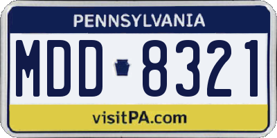 PA license plate MDD8321