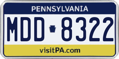 PA license plate MDD8322