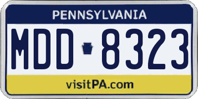 PA license plate MDD8323