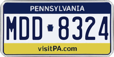 PA license plate MDD8324
