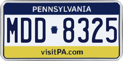 PA license plate MDD8325