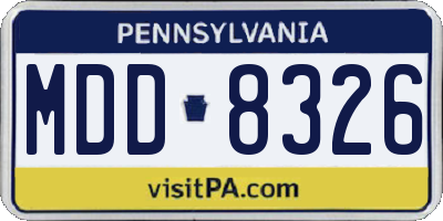 PA license plate MDD8326