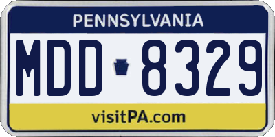 PA license plate MDD8329