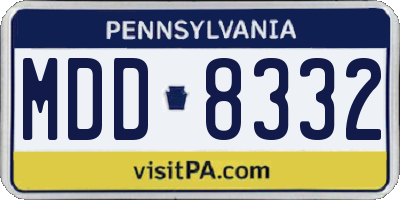 PA license plate MDD8332