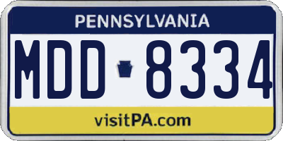 PA license plate MDD8334