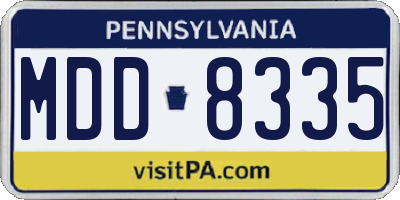 PA license plate MDD8335