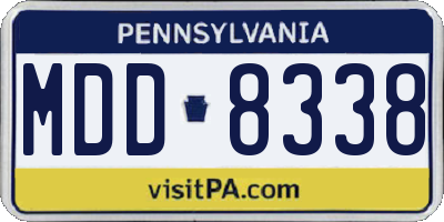PA license plate MDD8338