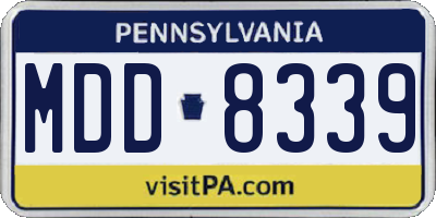 PA license plate MDD8339