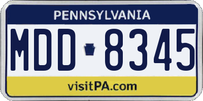 PA license plate MDD8345