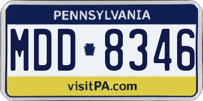 PA license plate MDD8346