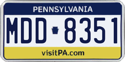 PA license plate MDD8351