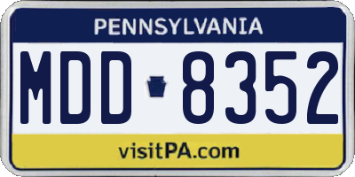 PA license plate MDD8352