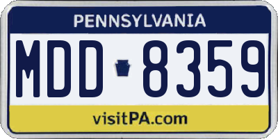 PA license plate MDD8359